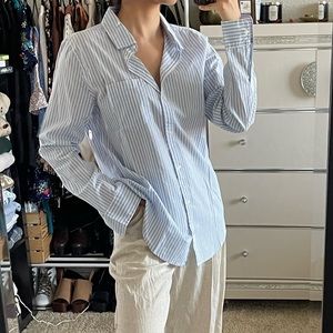 Striped Long Sleeve Button Down Shirt